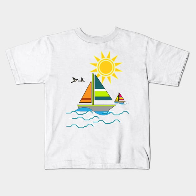 Sea & Sun Kids T-Shirt by Grafititee